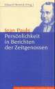 Cover: Jean Pauls Persönlichkeit in Berichten der Zeitgenossen Cover: Jean Pauls Persönlichkeit in Berichten der Zeitgenossen