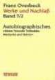 Cover: Franz Overbeck: Werke und Nachlass