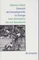 Cover: Deutsch als Fremdsprache in Europa Cover: Deutsch als Fremdsprache in Europa