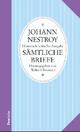 Cover: Johann Nestroy: Sämtliche Briefe Cover: Johann Nestroy: Sämtliche Briefe