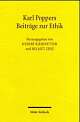 Cover: Karl Poppers Beiträge zur Ethik Cover: Karl Poppers Beiträge zur Ethik