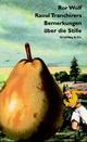Cover: Raoul Tranchirers Bemerkungen über die Stille