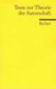 Cover: Texte zur Theorie der Autorschaft