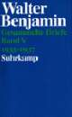 Cover: Walter Benjamin: Gesammelte Briefe. Band V