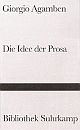 Cover: Idee der Prosa