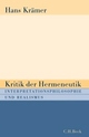 Cover: Kritik der Hermeneutik Cover: Kritik der Hermeneutik