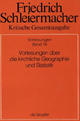 Cover: Friedrich Schleiermacher: Kritische Gesamtausgabe